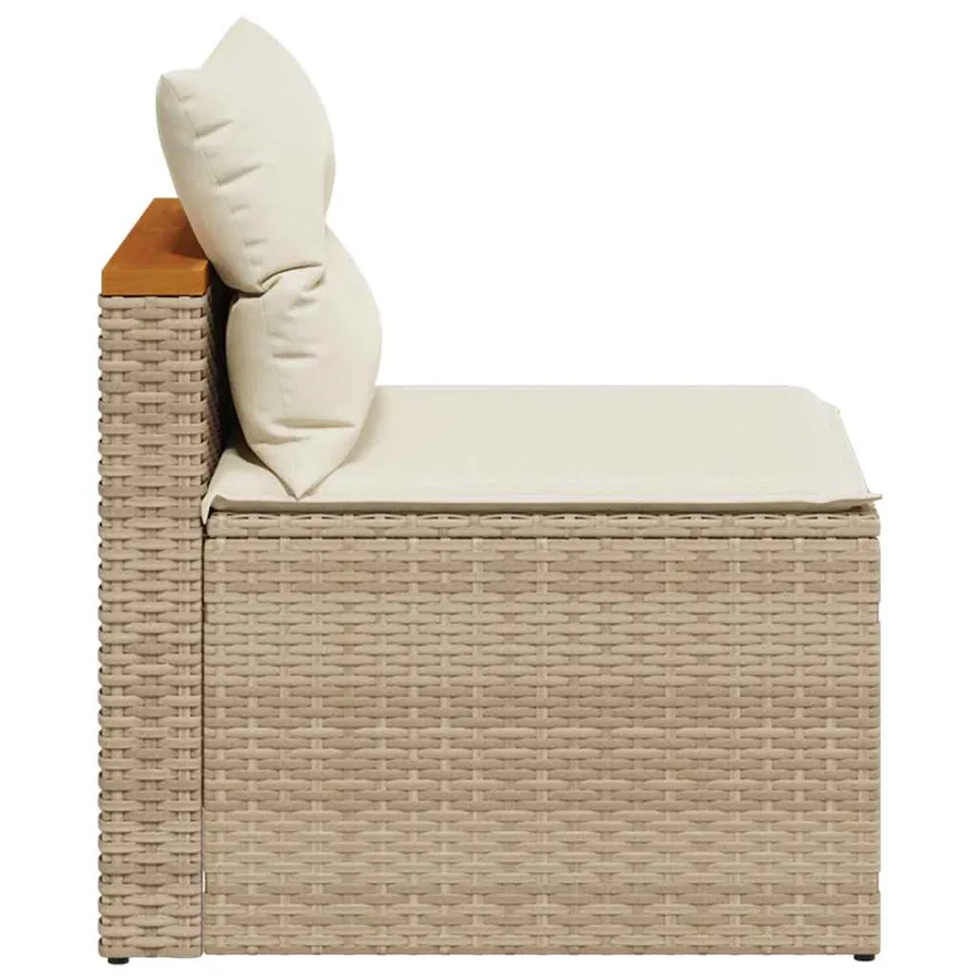 Canapés de jardin sans accoudoirs avec coussins 2 pcs beige - 6