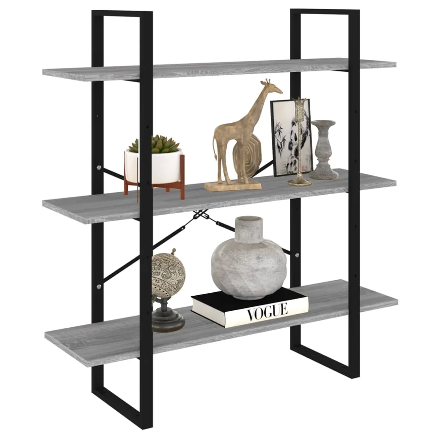 Bibliothèque Sonoma gris 100x30x105 cm Bois d'ingénierie - 4