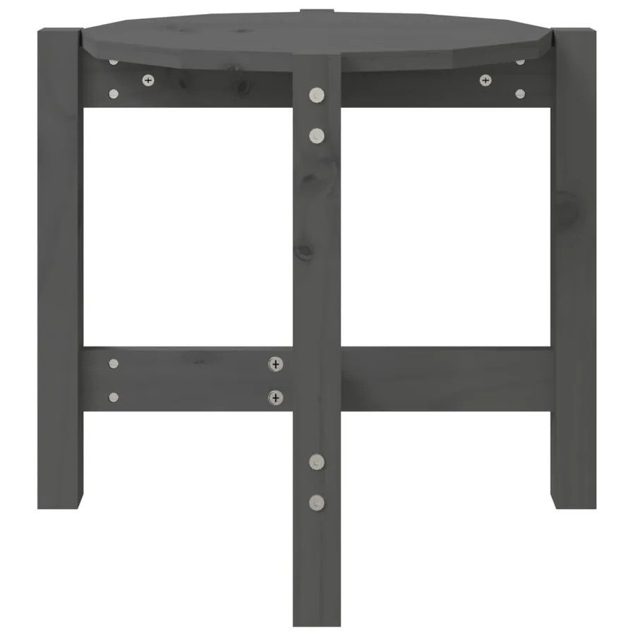 Table basse Gris Ø 52,5x45 cm Bois massif de pin - 5