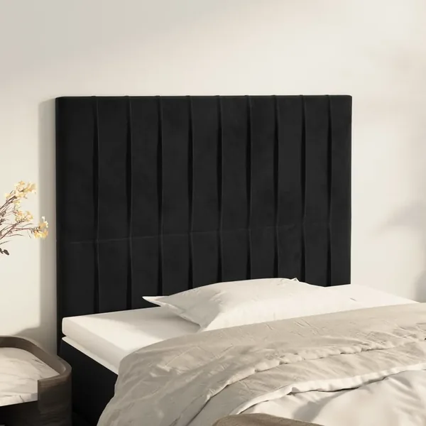 Tête de lit Noir 90x5x118/128 cm Velours