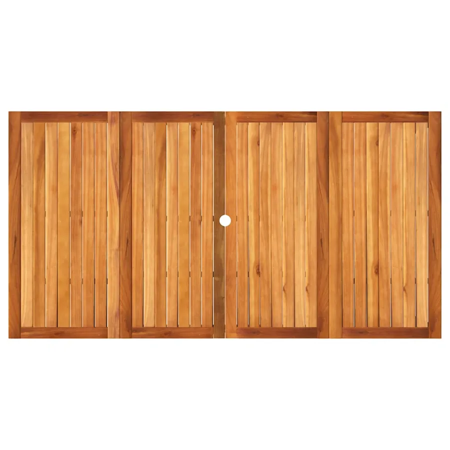 Table de jardin beige 180x90x75 cm résine tressée et acacia - 6