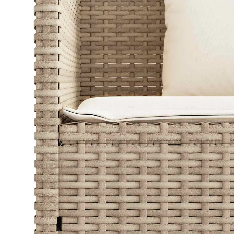 Banc de jardin avec coussins beige résine tressée - 10