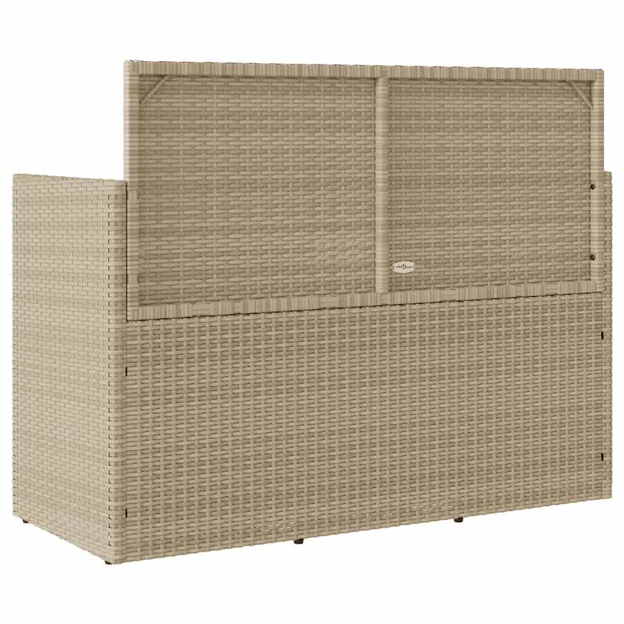 Banc de jardin avec coussins beige résine tressée - 6