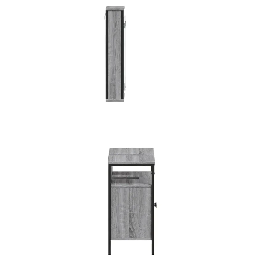Ensemble de meubles de salle de bain 2 pcs Sonoma gris - 7