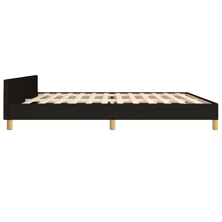 Cadre de lit sans matelas noir 200x200 cm tissu - 7