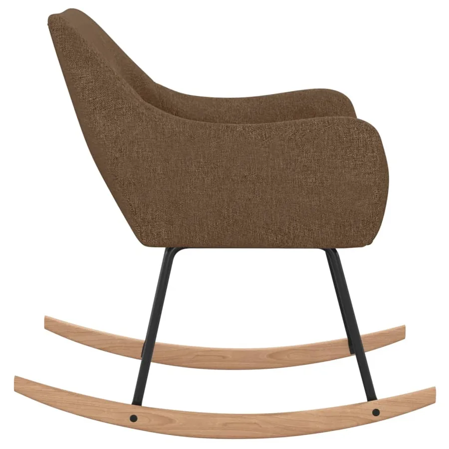 Chaise à bascule Marron Tissu - 4