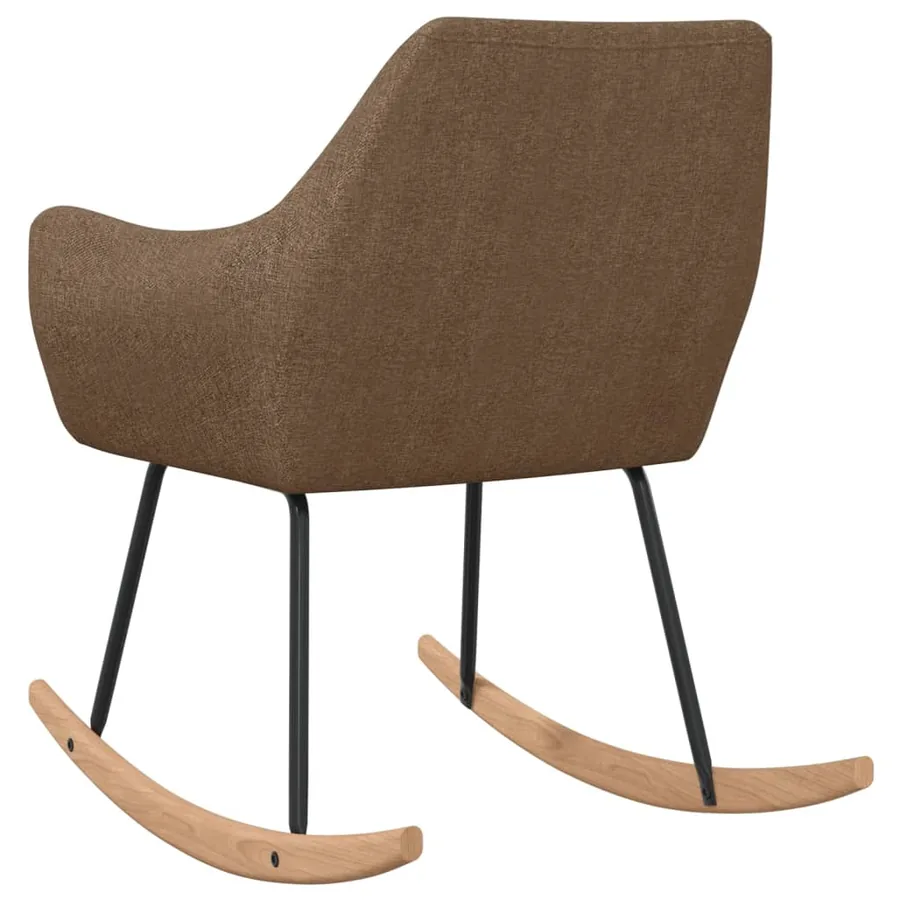 Chaise à bascule Marron Tissu - 5