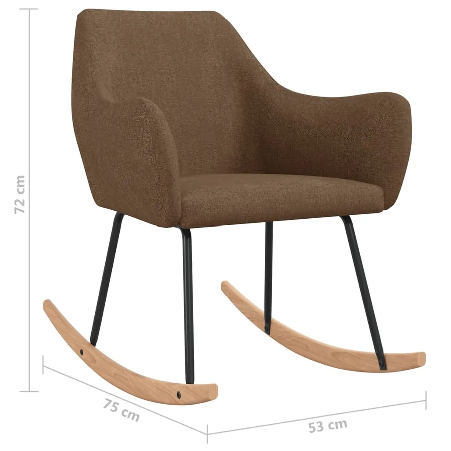 Chaise à bascule Marron Tissu - 8