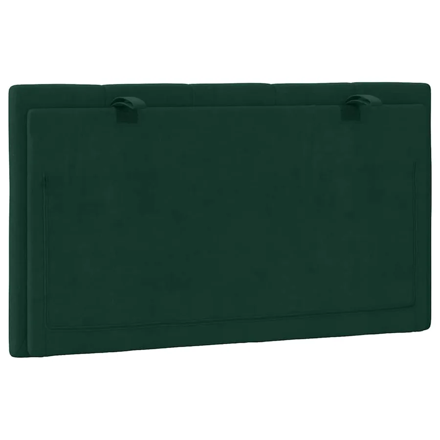 Coussin de tête de lit Hanko vert foncé 80 cm velours - 7