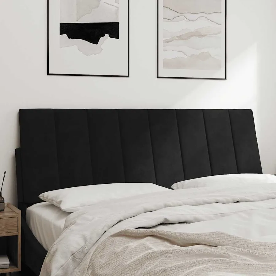 Coussin de tête de lit Hanko noir 140 cm velours - 3