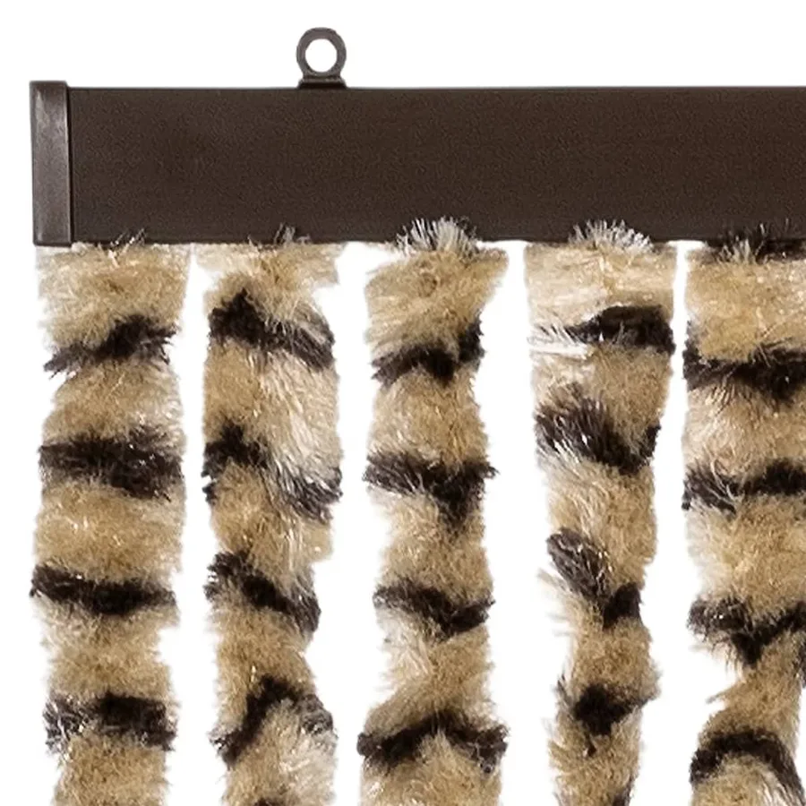 Rideau anti-mouches beige et marron 100x200 cm chenille - 4