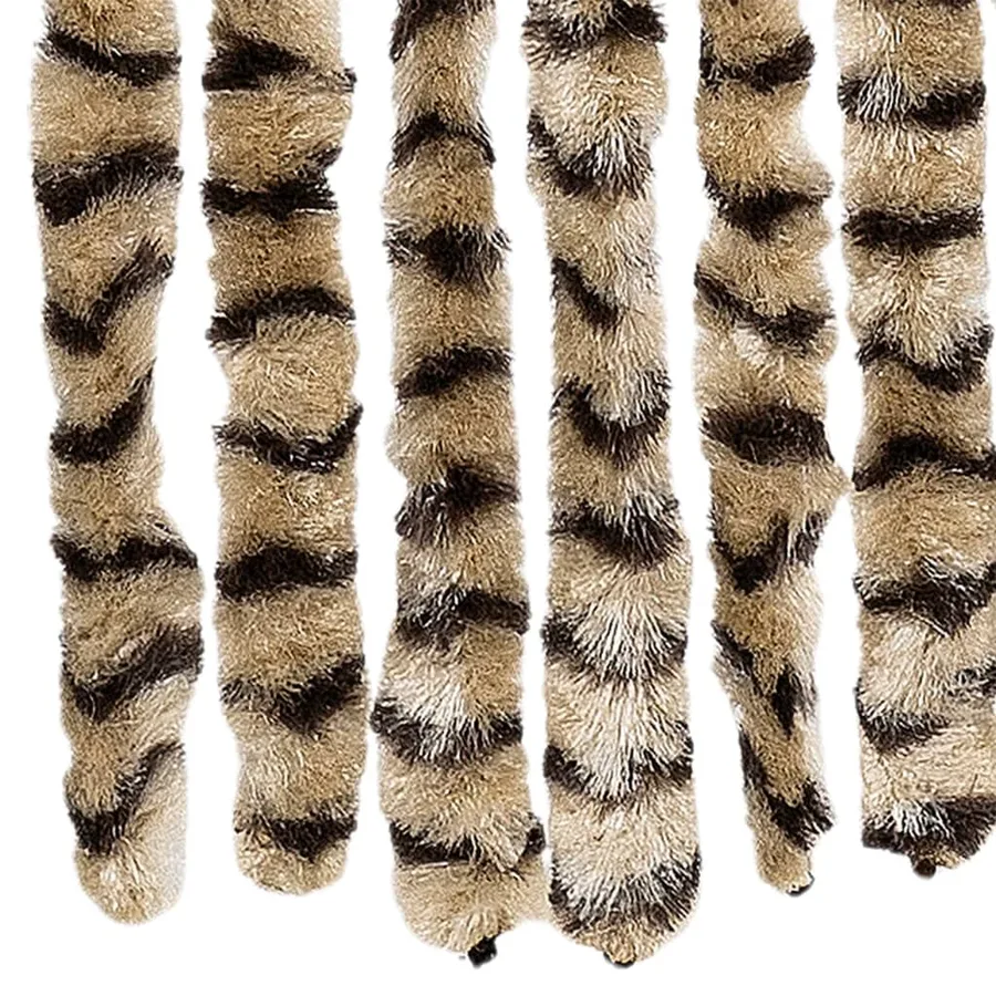 Rideau anti-mouches beige et marron 100x200 cm chenille - 6