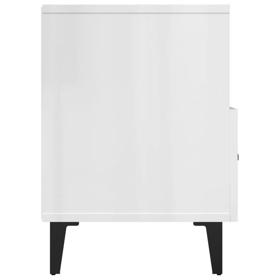 Meuble TV Blanc brillant 80x36x50 cm Bois d'ingénierie - 8