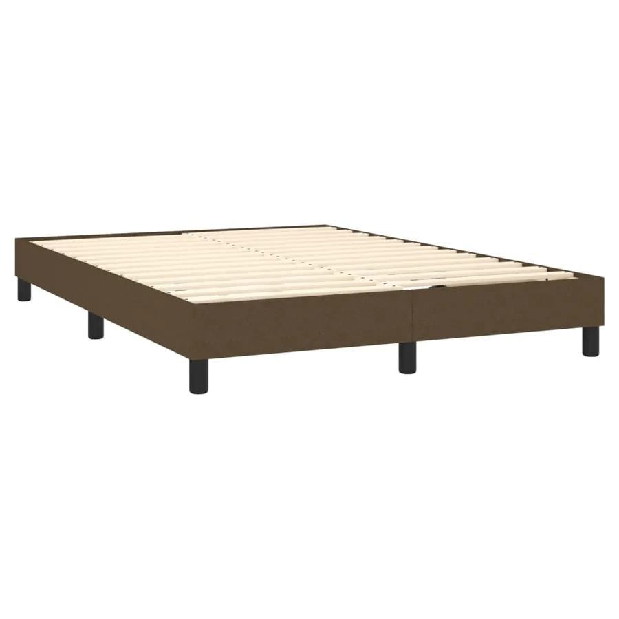 Sommier à lattes de lit matelas et LED Marron foncé 140x190 cm - 5