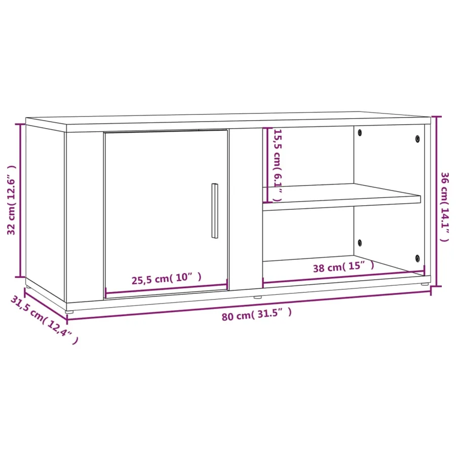 Meubles TV 2 pcs Sonoma gris 80x31,5x36 cm Bois d'ingénierie - 12