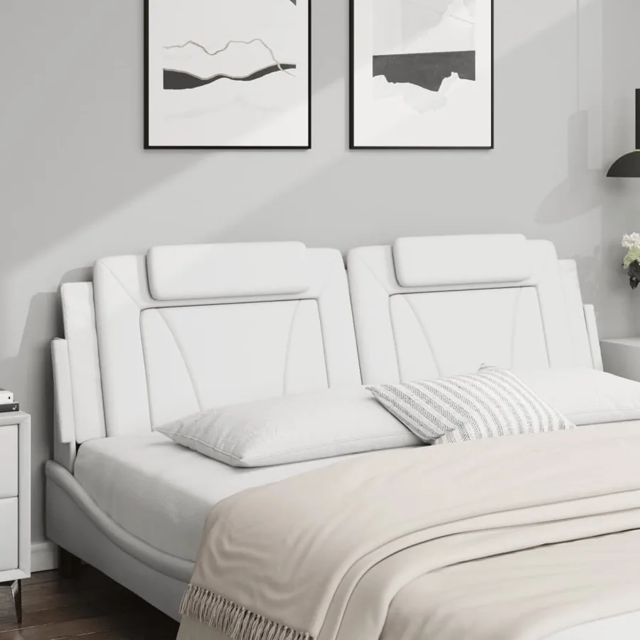 Coussin de tête de lit Viana blanc 180 cm similicuir - 3