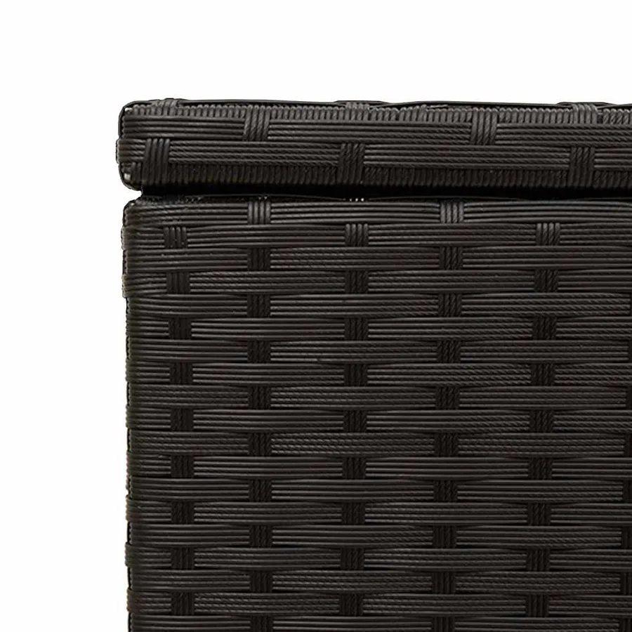 Boîte de rangement de jardin et roues noir 190L résine tressée - 9