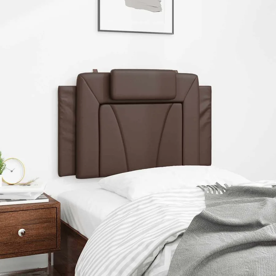 Coussin de tête de lit Viana marron 80 cm similicuir - 3
