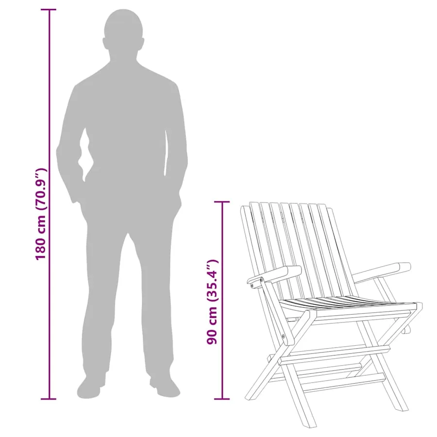Chaises de jardin pliantes lot de 4 61x67x90cm bois massif teck - 6