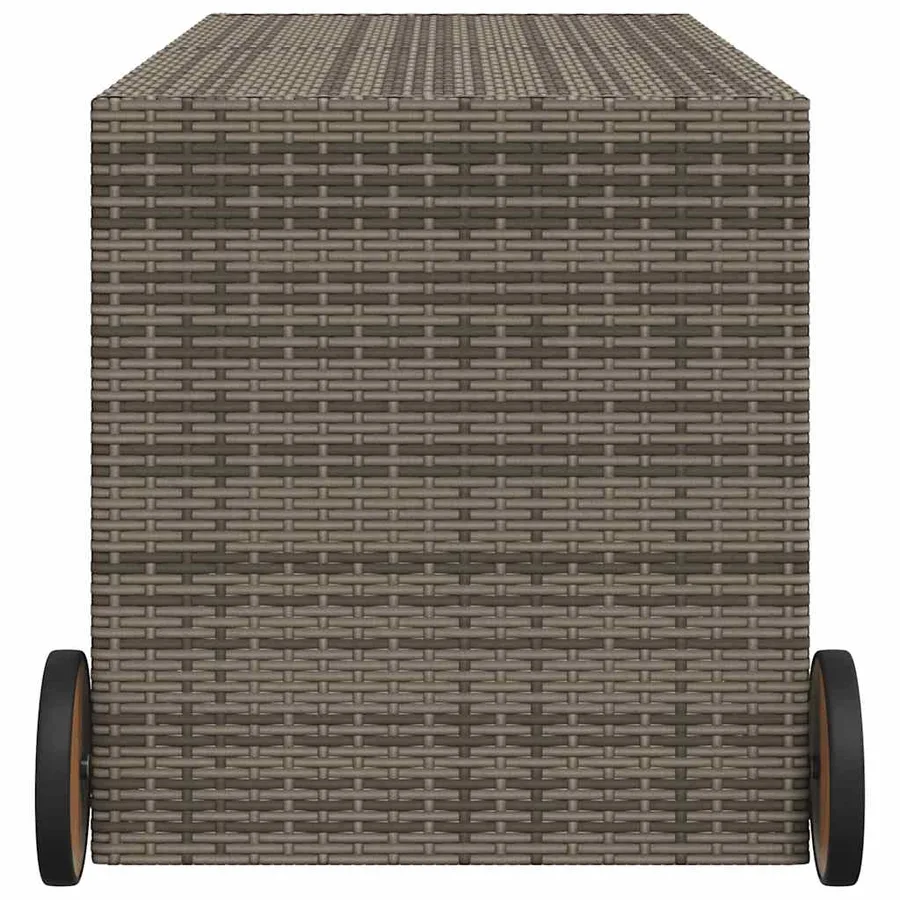 Boîte de rangement de jardin et roues gris 283L résine tressée - 5