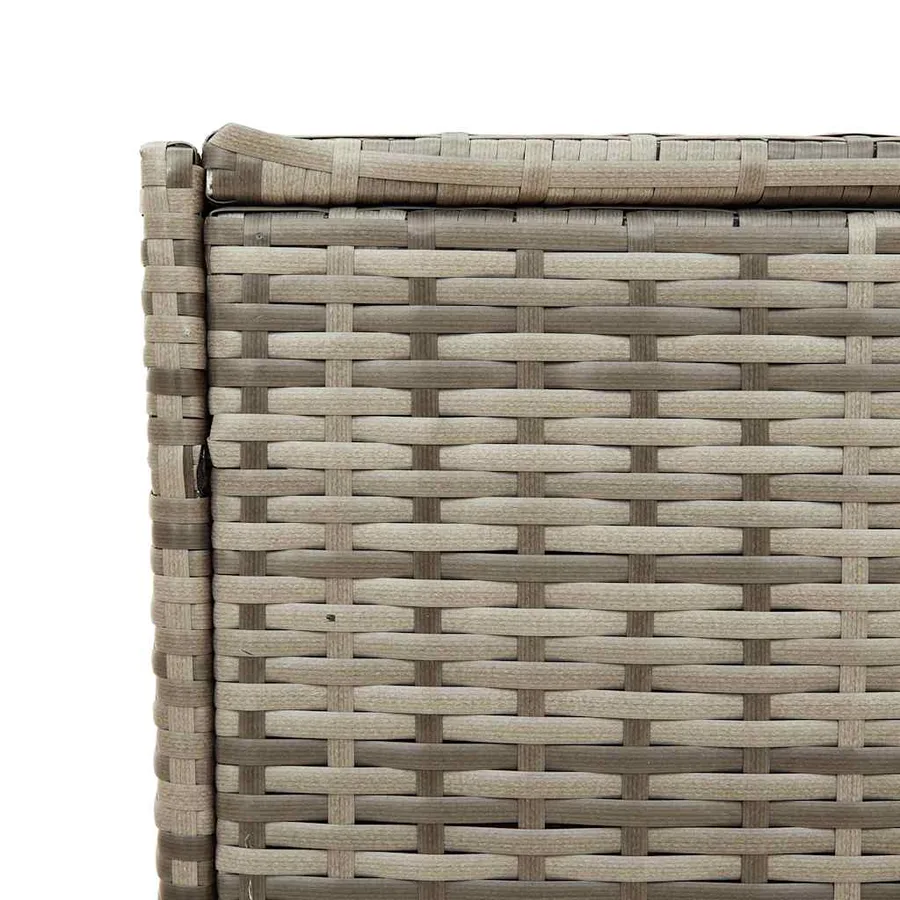 Boîte de rangement de jardin et roues gris 283L résine tressée - 9