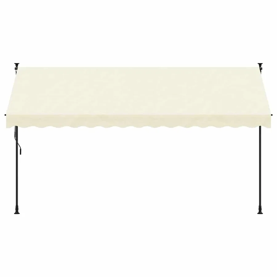 Auvent rétractable crème 350x150 m tissu et acier - 3