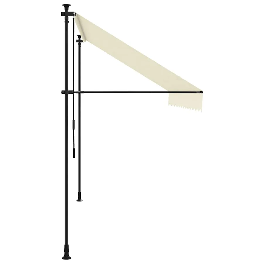 Auvent rétractable crème 350x150 m tissu et acier - 5