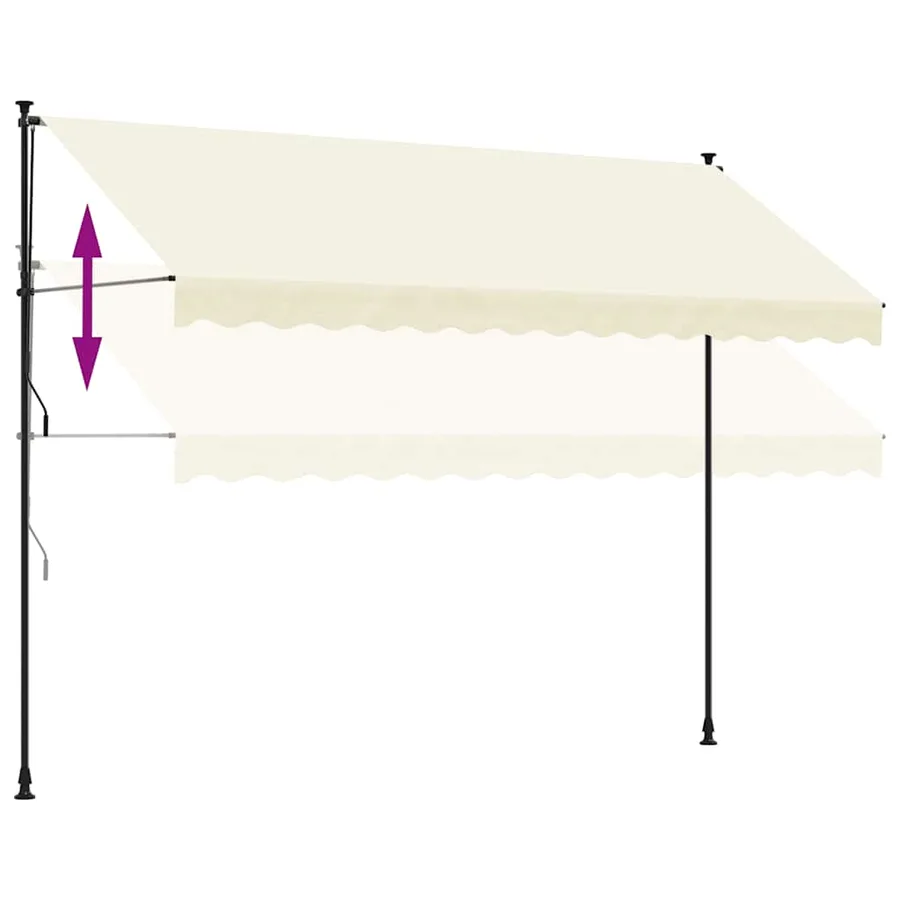Auvent rétractable crème 350x150 m tissu et acier - 9