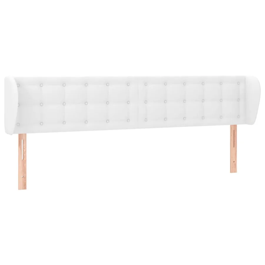 Tête de lit avec oreilles Blanc 203x23x78/88 cm Similicuir - 2