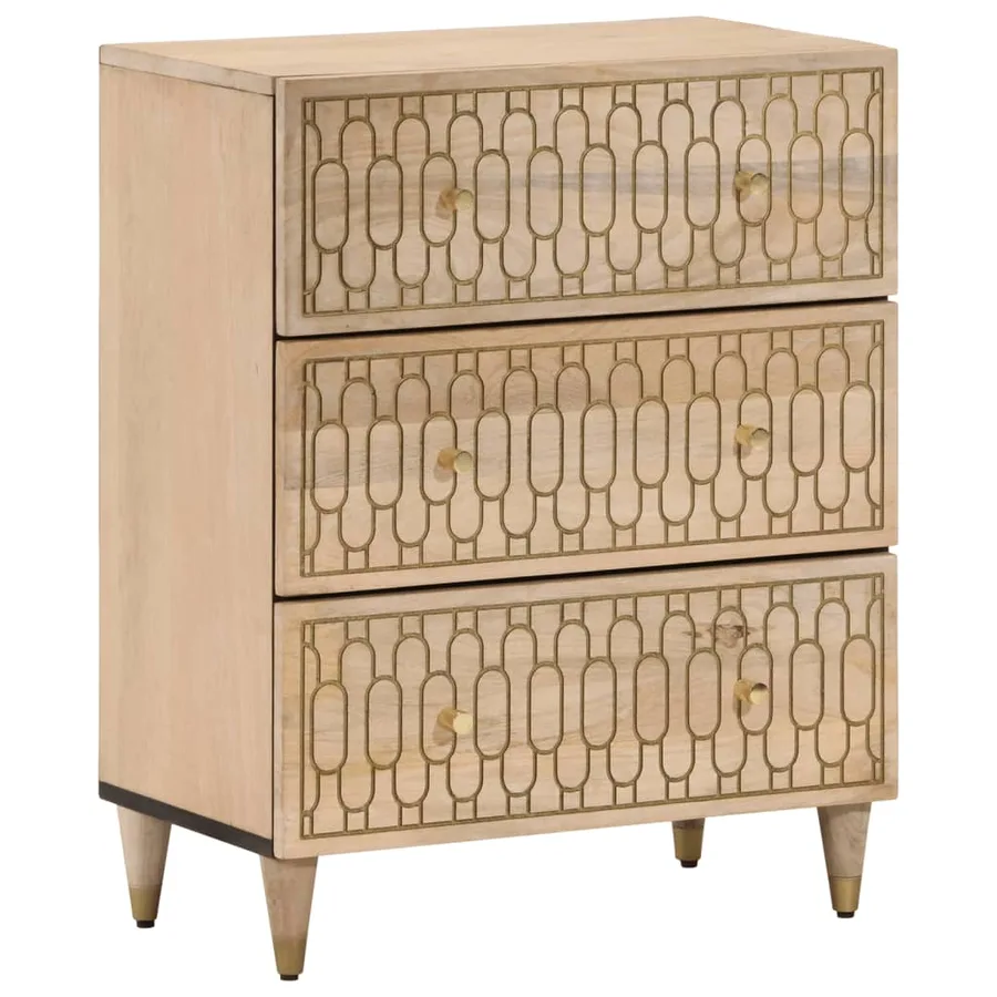 Armoires latérales 3 pcs 60x33x75 cm bois massif de manguier - 6