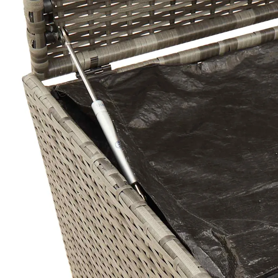 Boîte de rangement de jardin et roues gris 190L résine tressée - 8