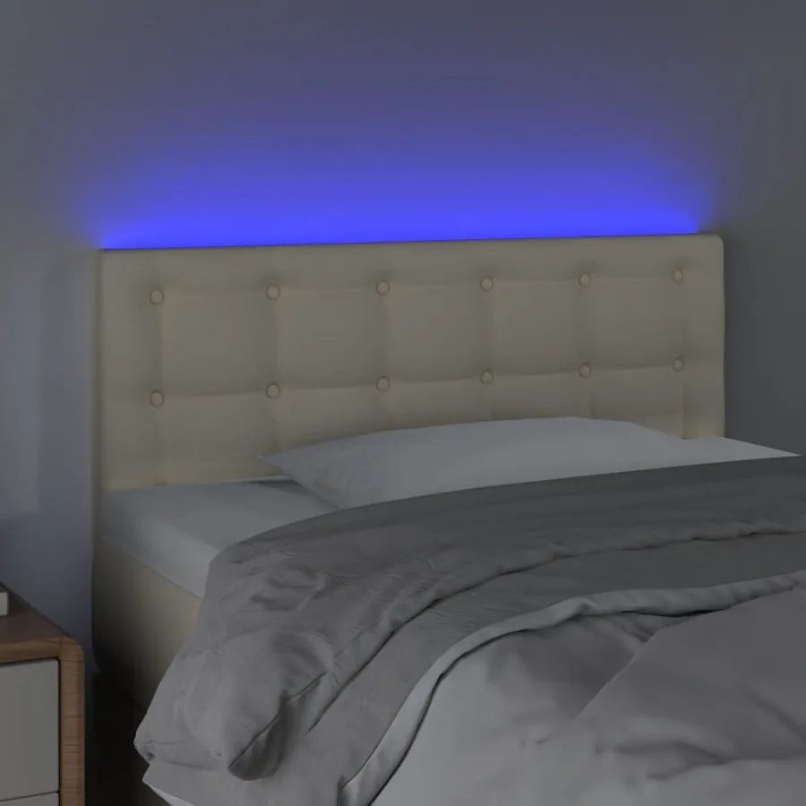 Tête de lit à LED Crème 100x5x78/88 cm Similicuir - 3