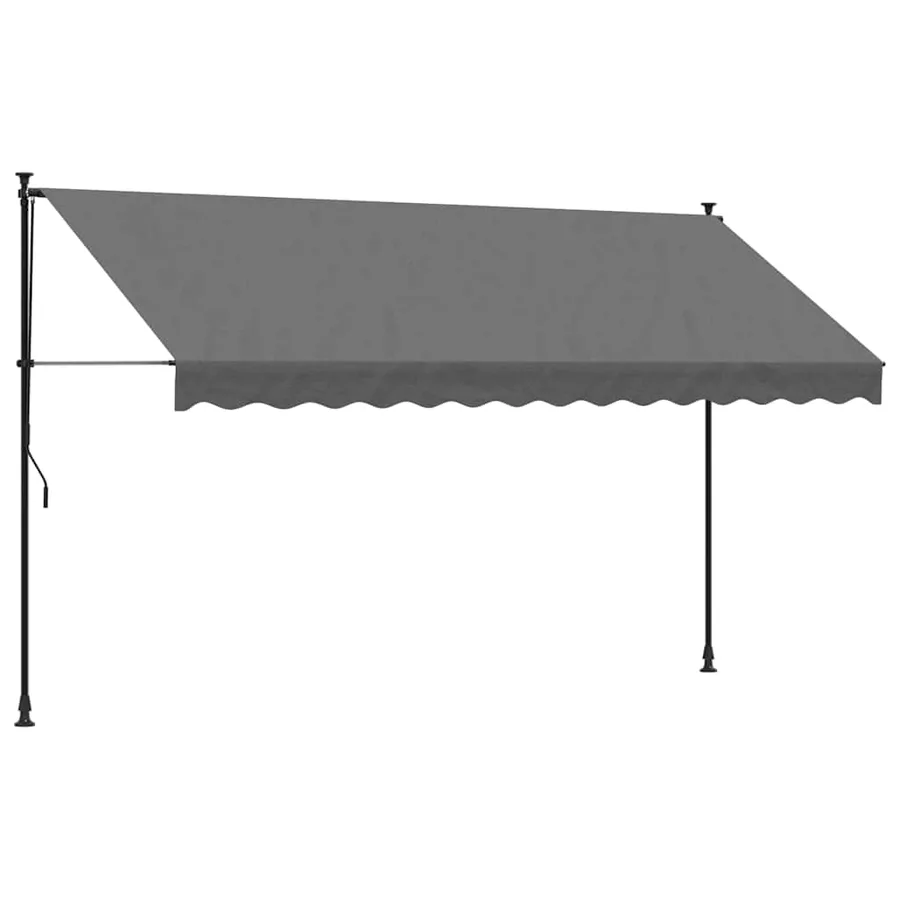 Auvent rétractable anthracite 350x150 m tissu et acier - 2
