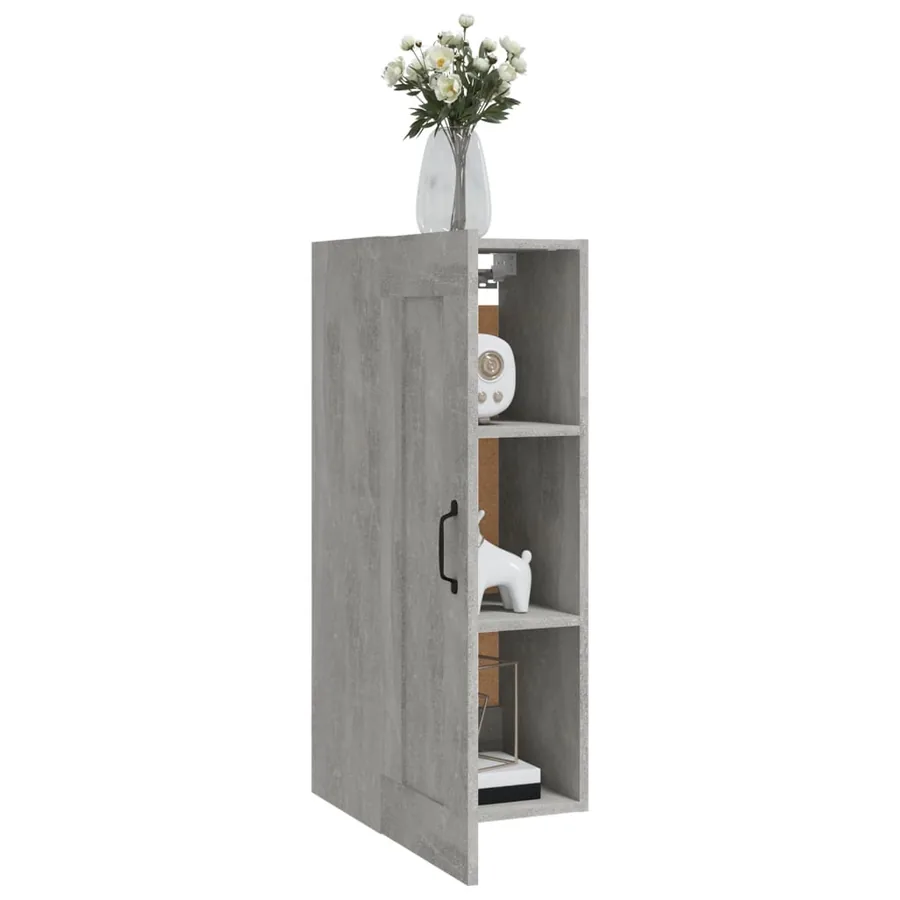 Armoire suspendue Gris béton 35x34x90 cm Bois d'ingénierie - 4