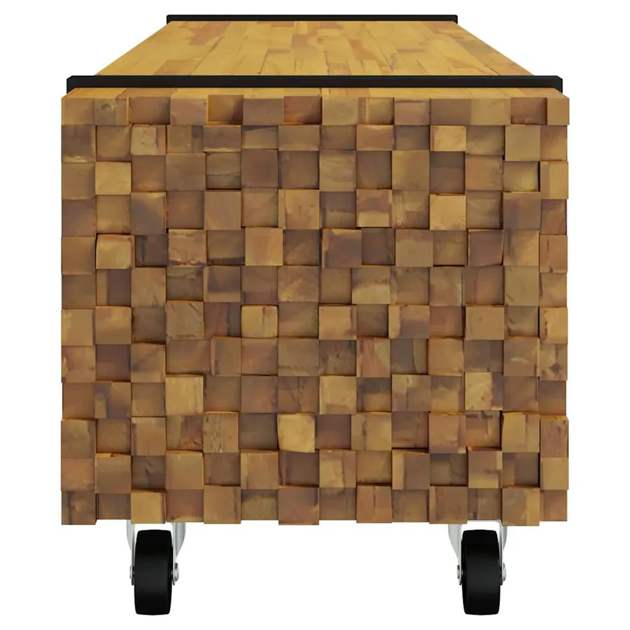 Meuble TV Marron 110 x 30 x 30 cm Bois de teck massif - 5