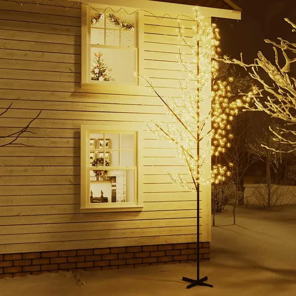 Arbre à LED fleur de cerisier 672 LED Blanc chaud 400 cm