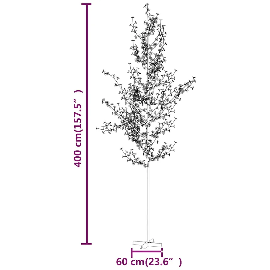 Arbre à LED fleur de cerisier 672 LED Blanc chaud 400 cm - 8