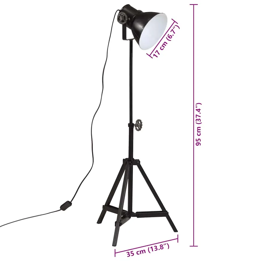 Lampadaire 25 W noir 35x35x65/95 cm E27 - 11