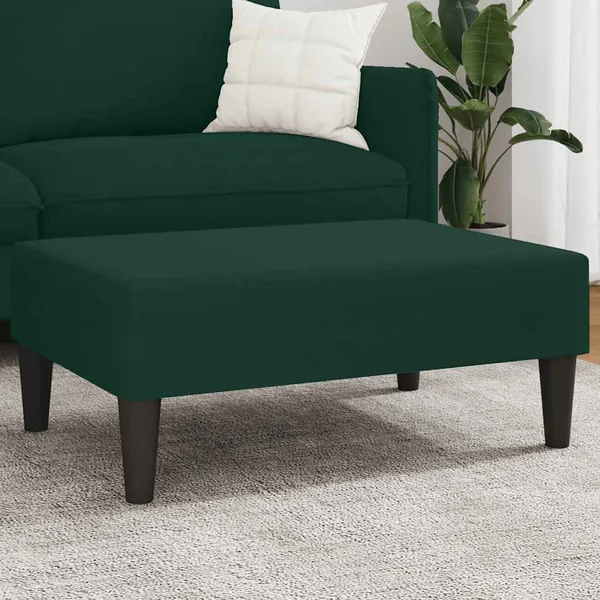 Repose-pied vert foncé 77x55x31 cm velours