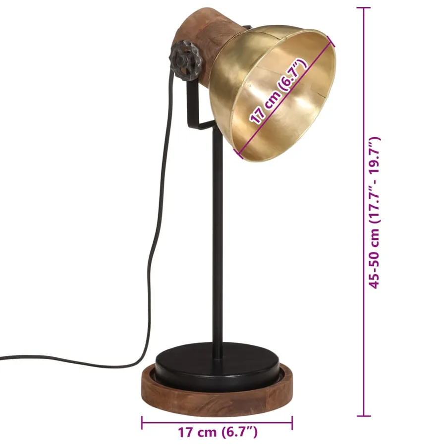 Lampe de bureau 25 W laiton antique 17x17x50 cm E27 - 11