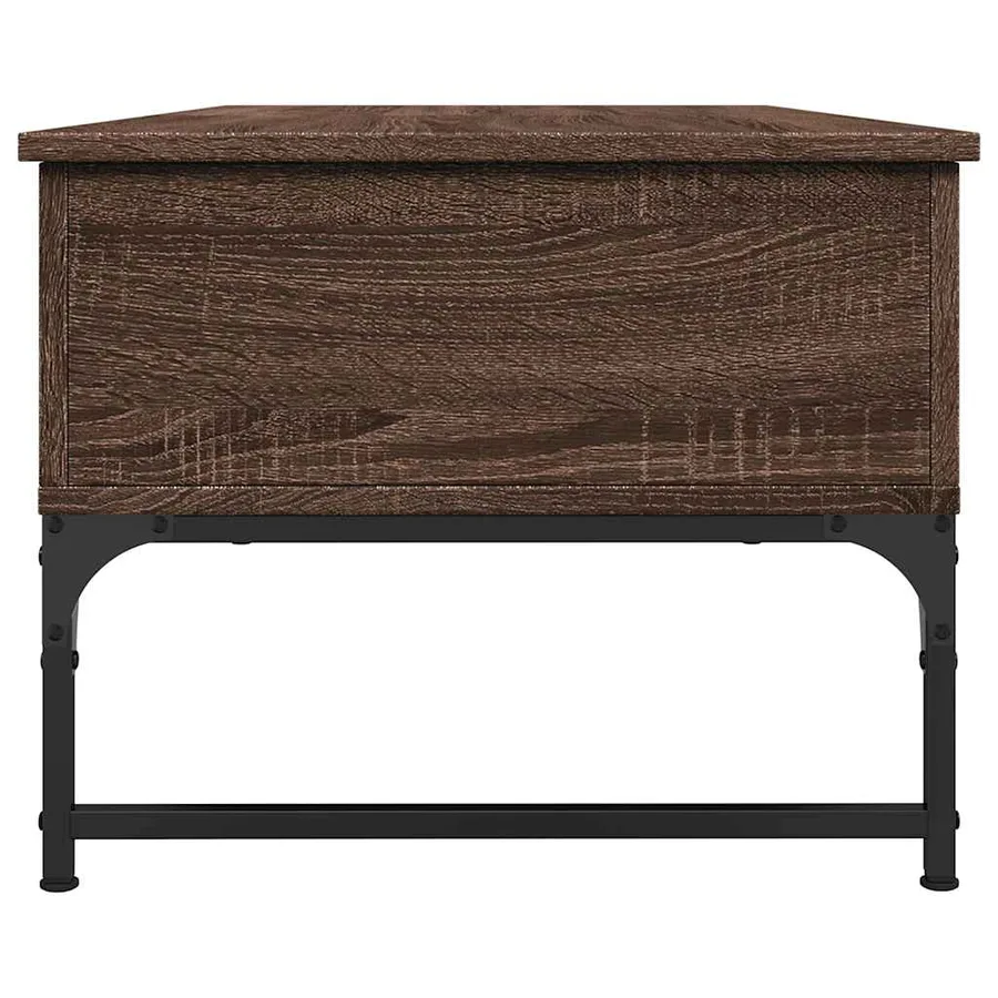 Table basse chêne marron 100x50x40cm bois d'ingénierie et métal - 6