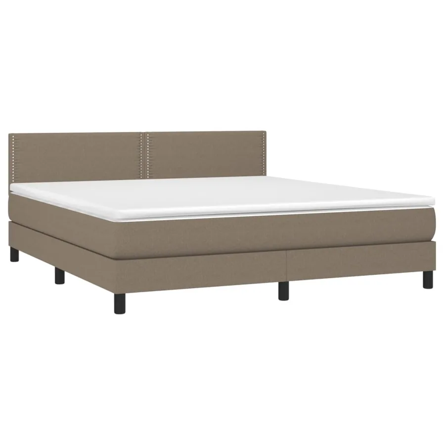Sommier à lattes de lit avec matelas LED Taupe 180x200 cm Tissu - 3