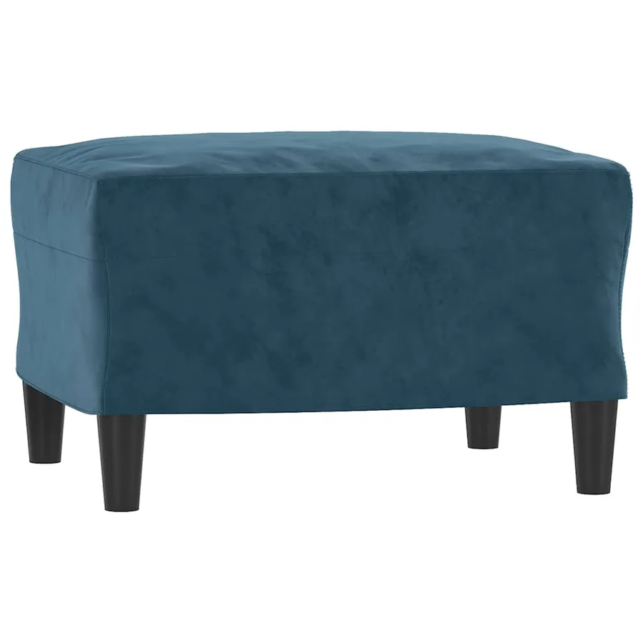 Fauteuil avec repose-pied Bleu 60 cm Velours - 5