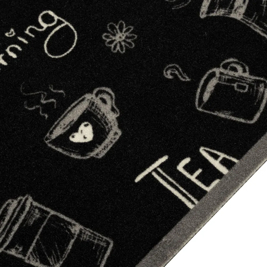 Tapis de cuisine lavable imprimé Morning noir 60x180 cm velours - 3