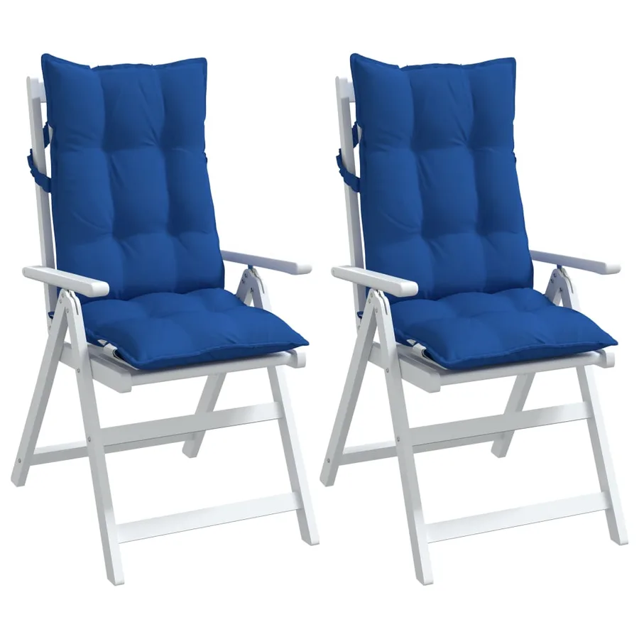 Coussins de chaise à dossier haut lot de 2 bleu royal - 4