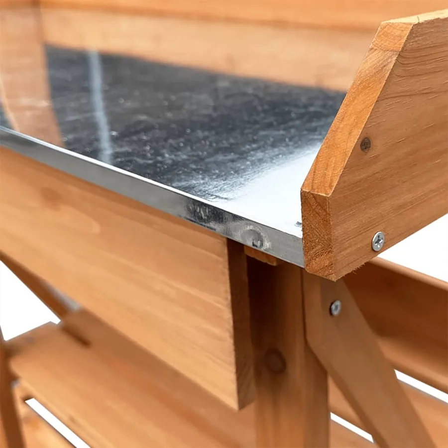 Banc de rempotage avec étagères marron bois massif de sapin - 8
