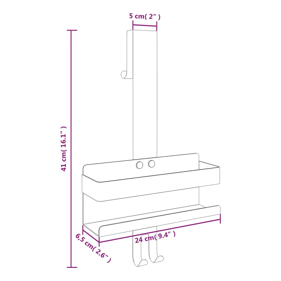 Support de douche suspendu acier inoxydable 304 brossé - 9