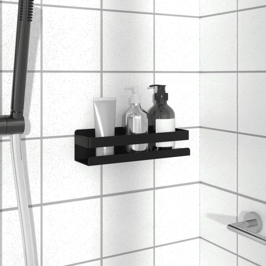Étagère de douche noir mat acier inoxydable 304 brossé