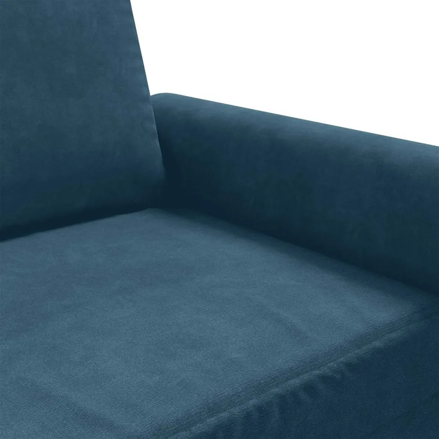 Canapé à 2 places Bleu 140 cm Velours - 7