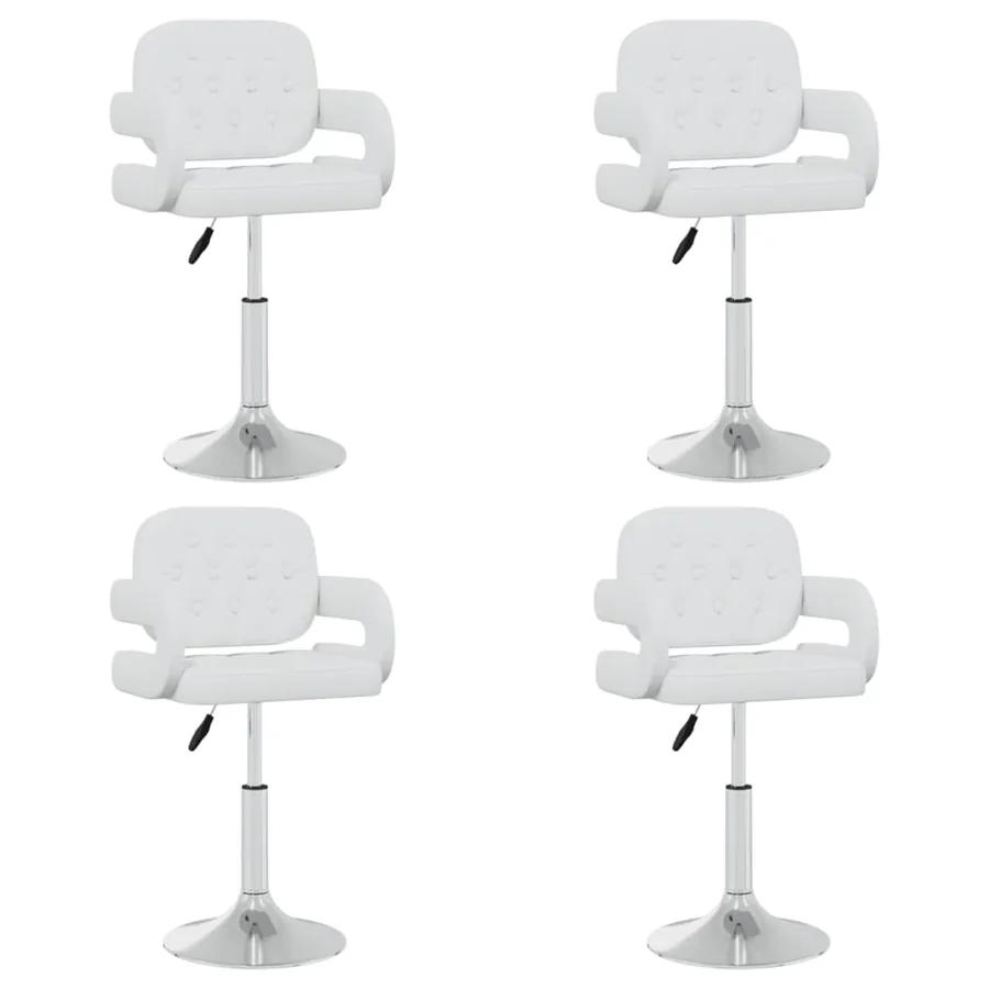 Chaises pivotantes à manger lot de 4 Blanc Similicuir